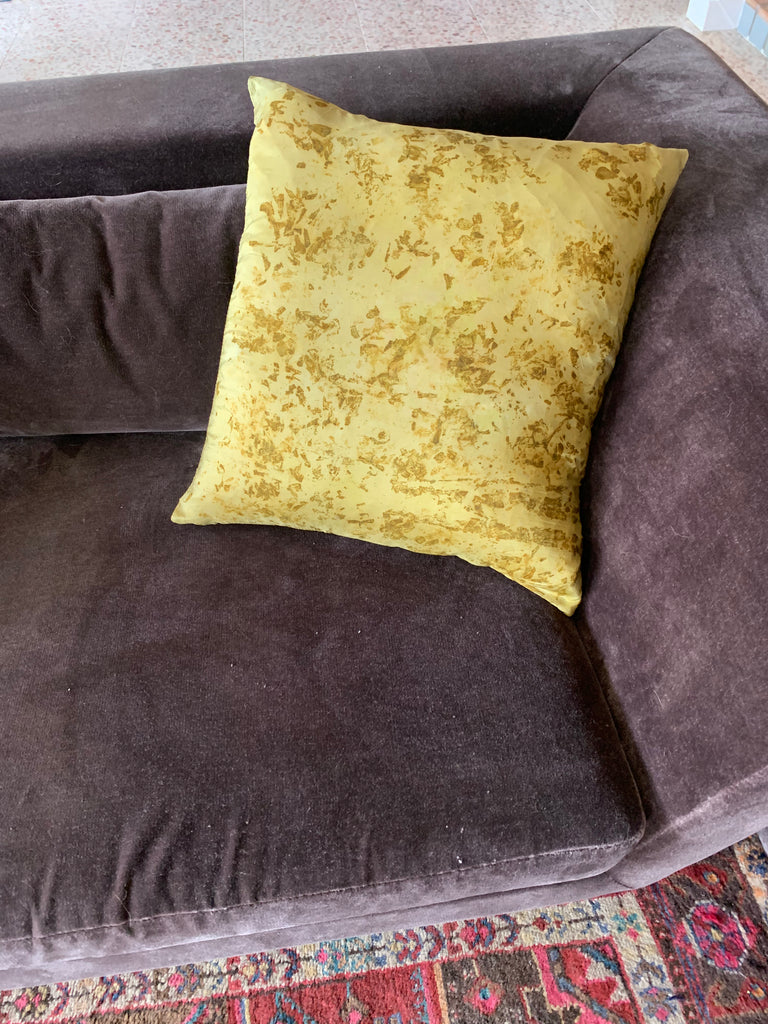 Silk Throw Pillow: Chartreuse